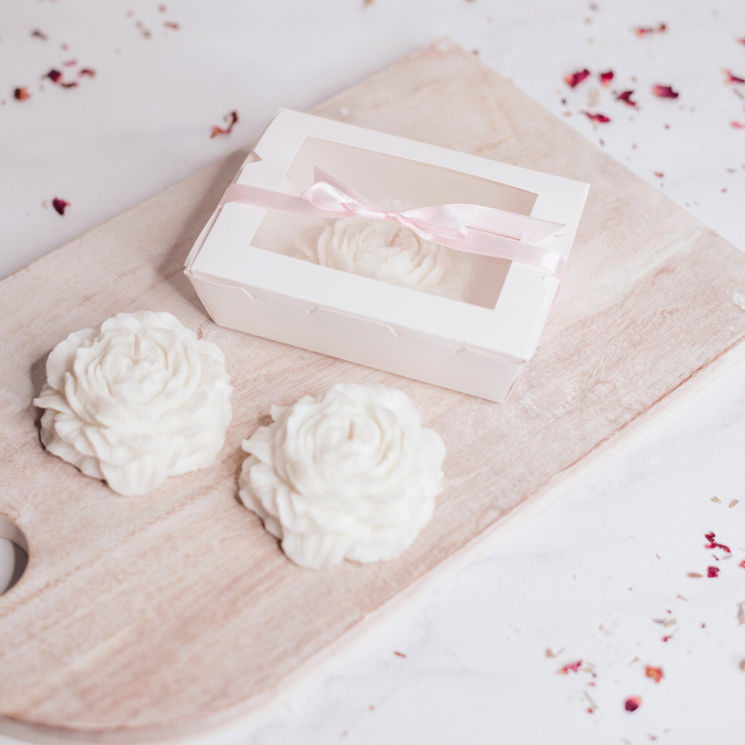 Peony Flower Candle | Gift Wrapped