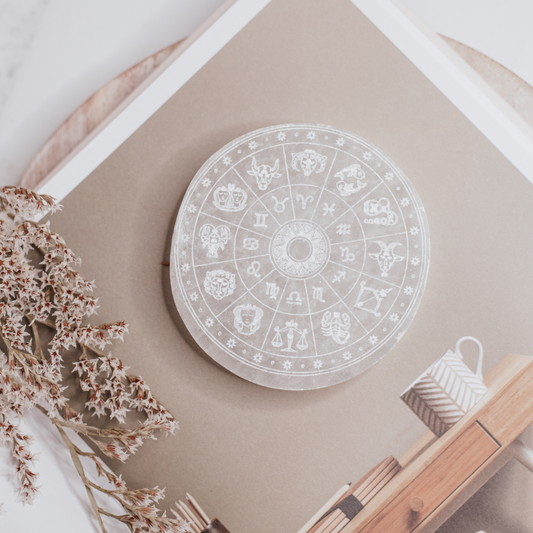 Selenite Astrology Plate