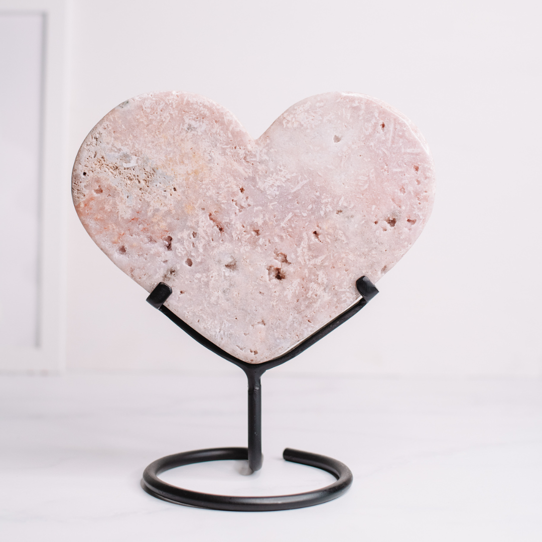 Pink Amethyst Heart on Stand | 1542g