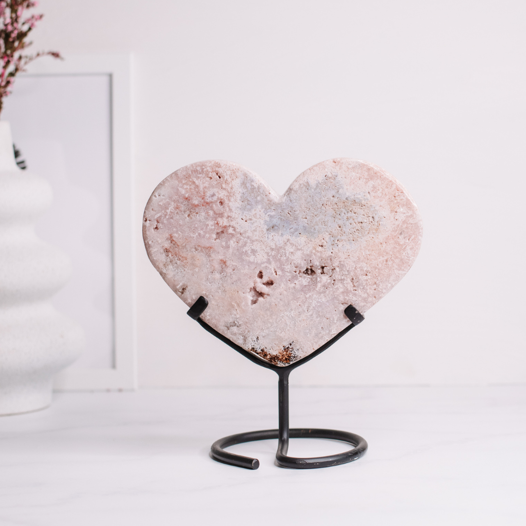 Pink Amethyst Heart on Stand | 1542g