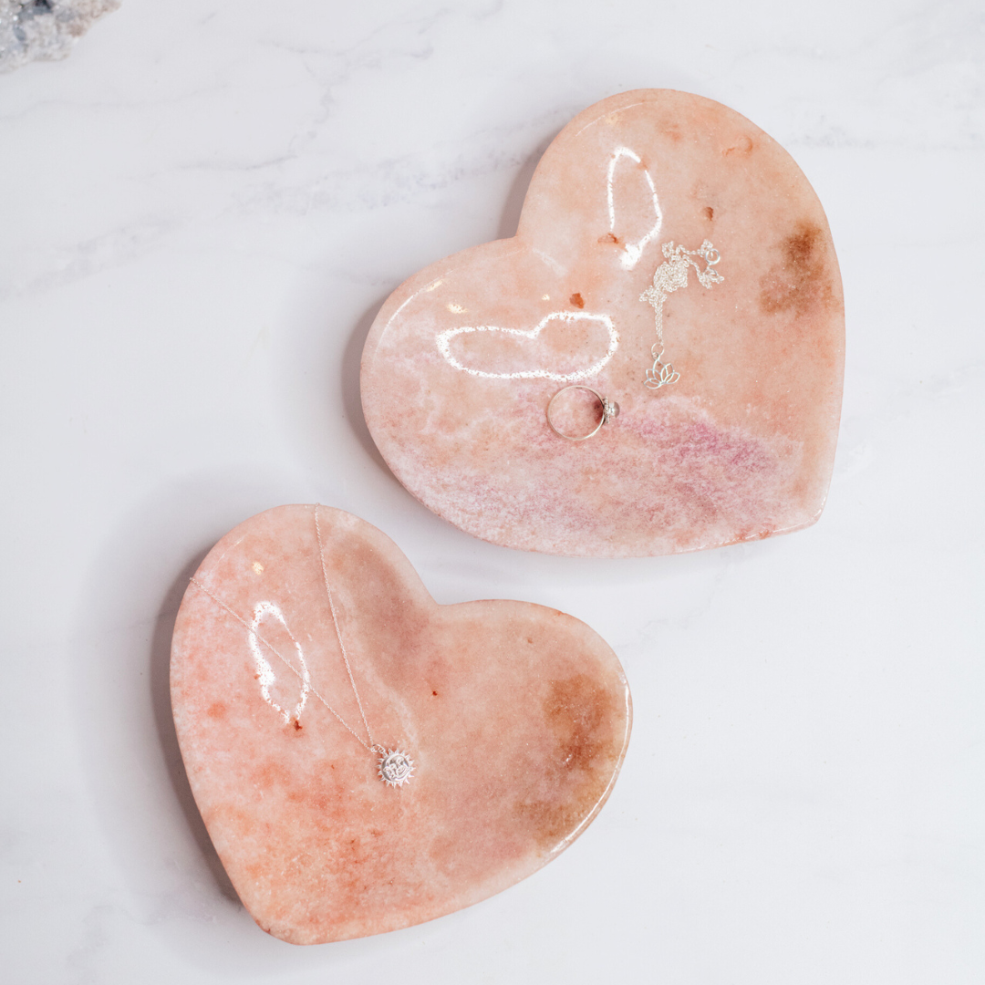 Pink Amethyst Heart Bowls