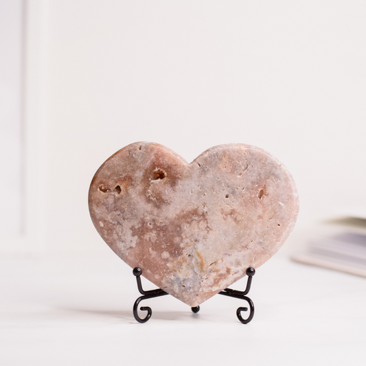 Pink Amethyst Heart with Display Stand | 606g