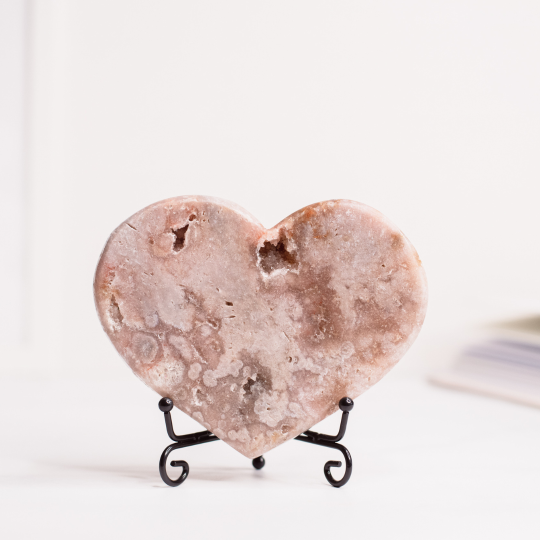 Pink Amethyst Heart with Display Stand | 606g