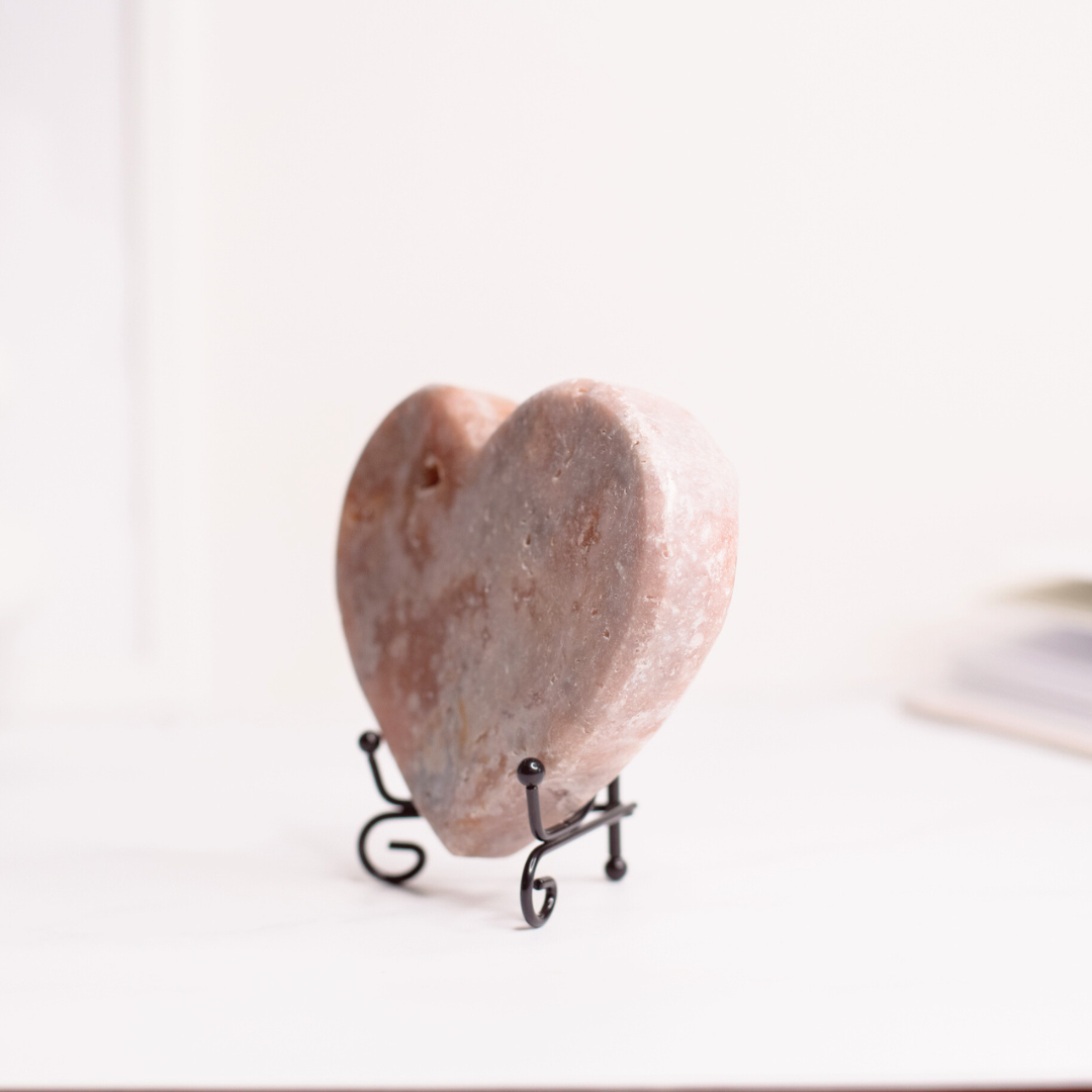 Pink Amethyst Heart with Display Stand | 606g