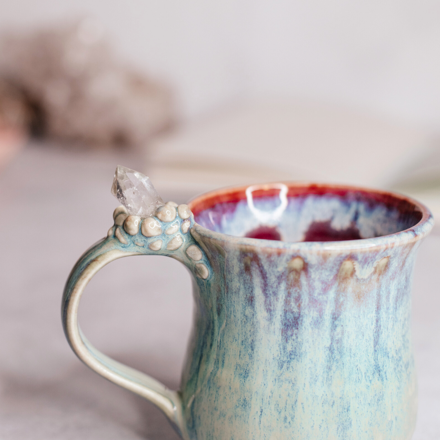 Handmade Clear Quartz Crystal Infused Mug