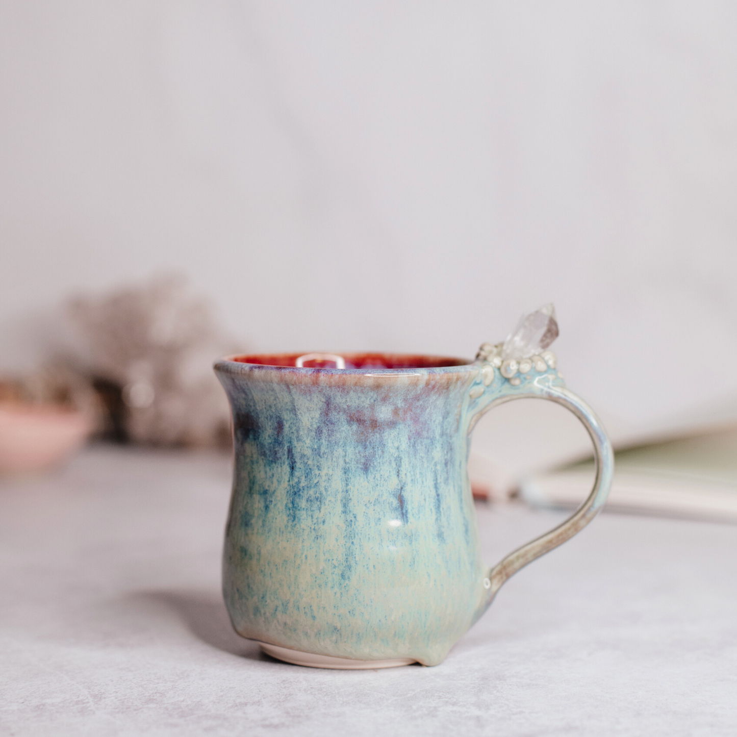 Handmade Clear Quartz Crystal Infused Mug