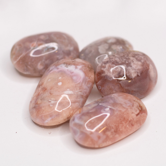 Flower Agate Palm Stone