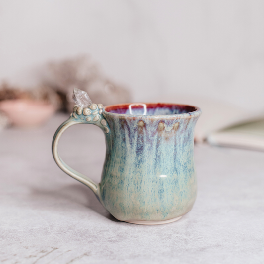 Handmade Clear Quartz Crystal Infused Mug