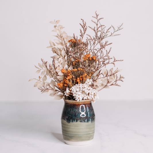 Handmade Ceramic Vase & Dried Floral Arrangement