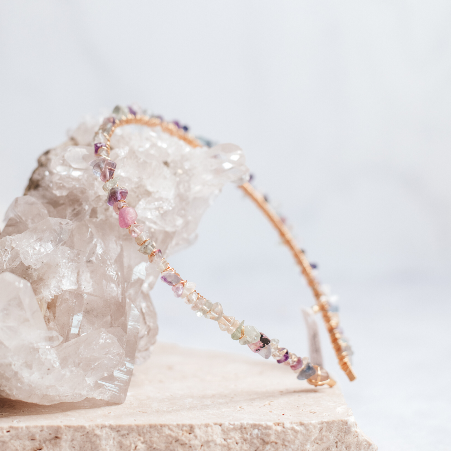 Rainbow Fluorite Gemstone Headband