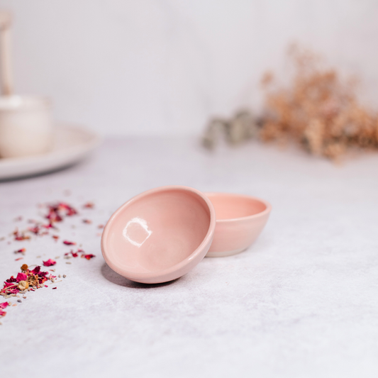 Handmade Pastel Pink Stoneware Bowls