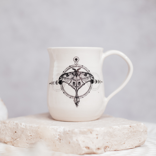 Handmade Stoneware Alchemy - Night Moth Mug