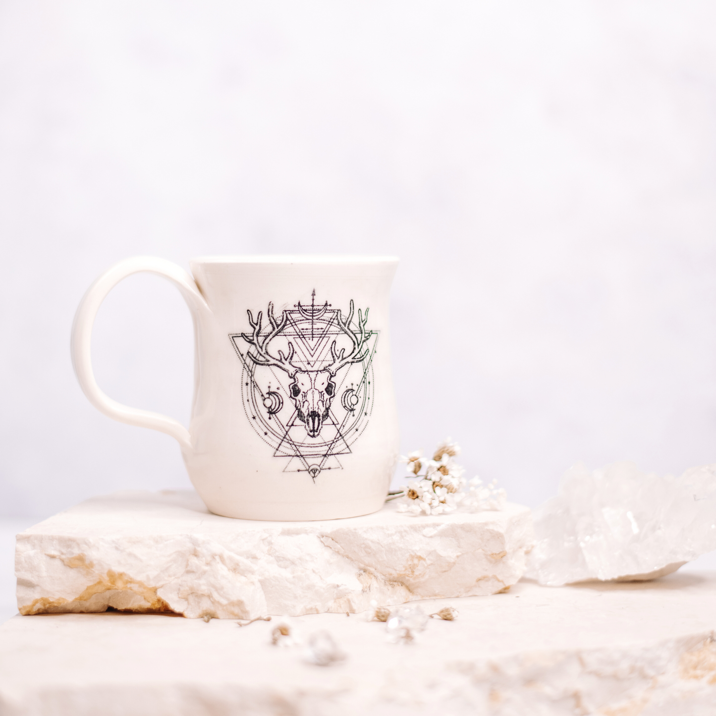 Handmade Stoneware Alchemy - Deer Mug - White Clay