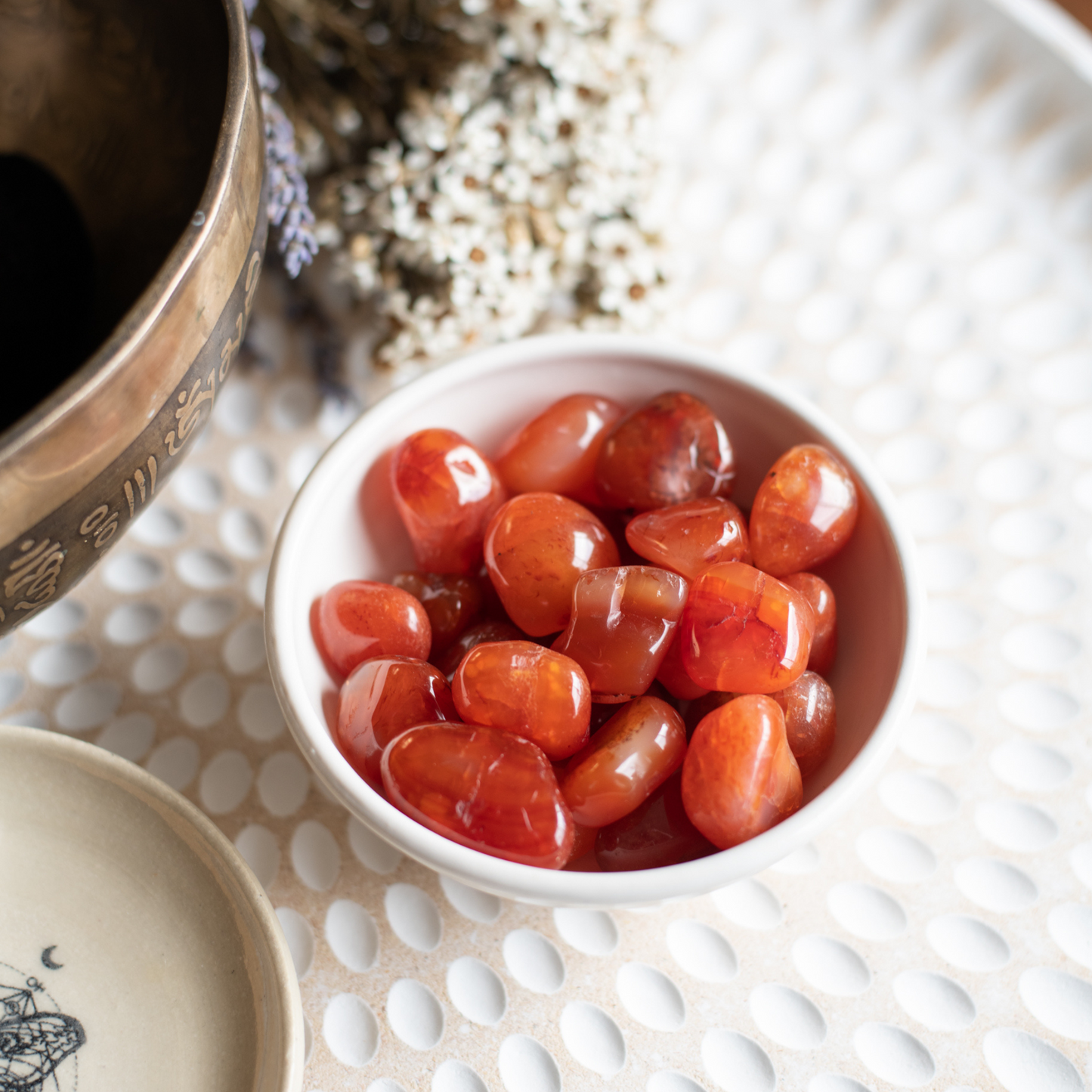 Carnelian tumble stone