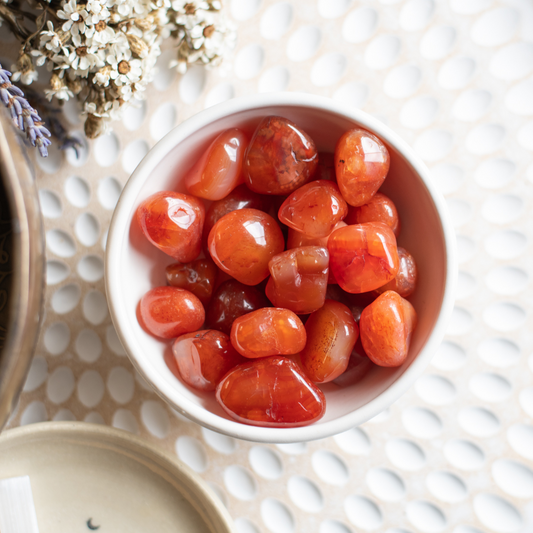 Carnelian tumble stone