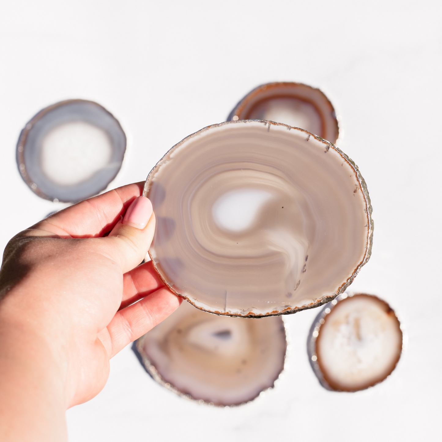 Silver Edge Agate Slices