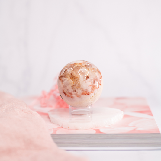 Stunning Pink Amethyst Sphere on Stand