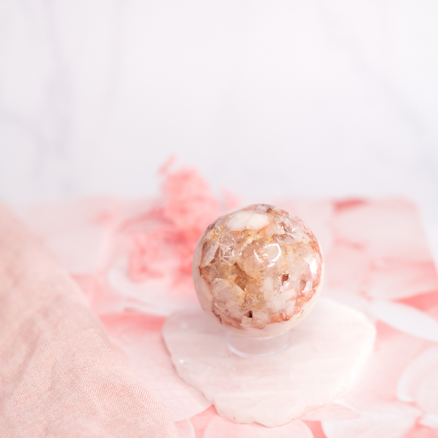 Stunning Pink Amethyst Sphere on Stand