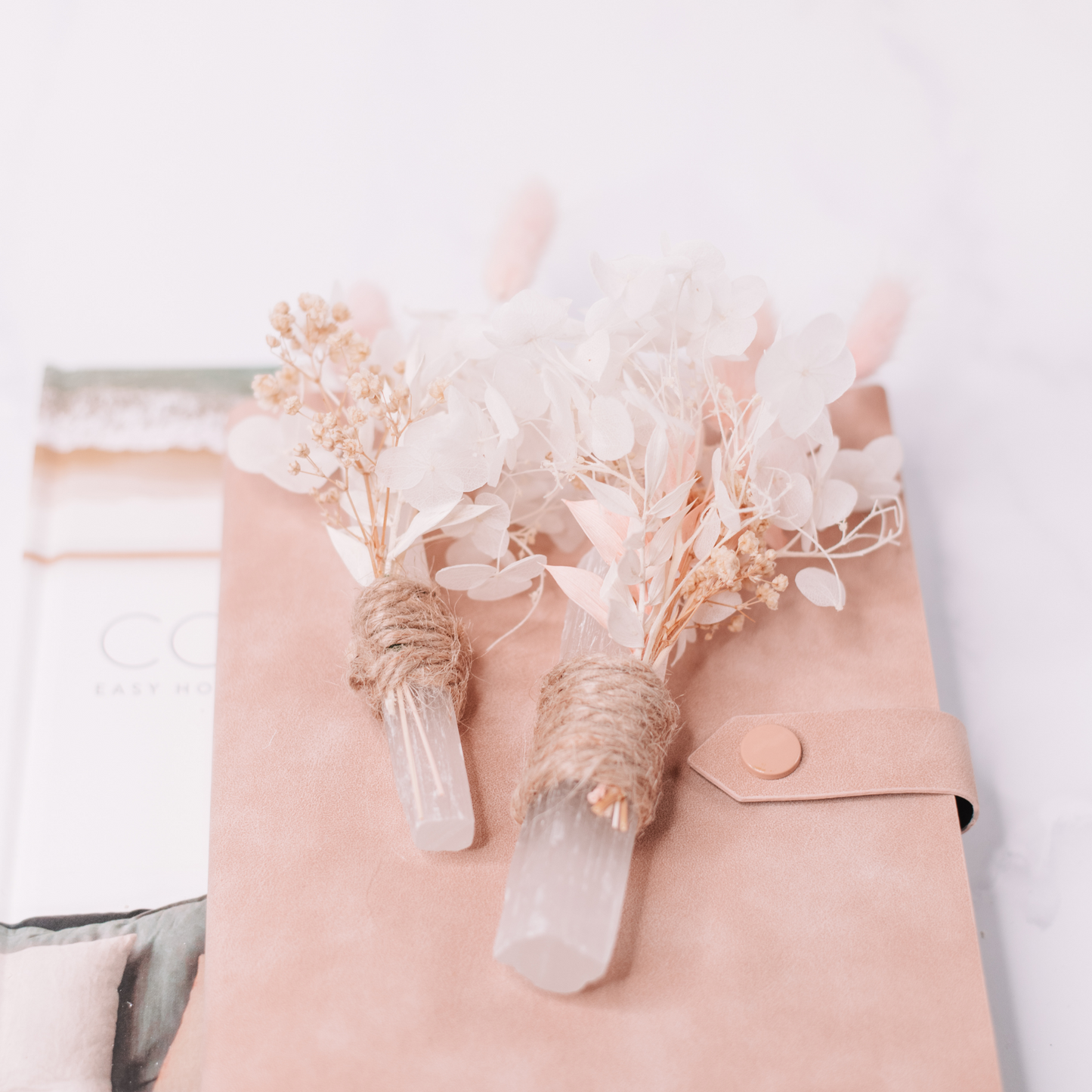 Mini Everlasting Florals with Selenite wand