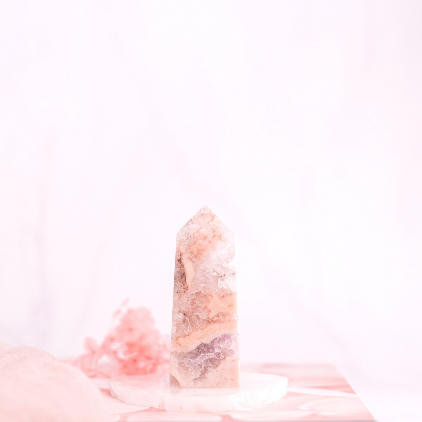 Pink Amethyst Large Druzy Tower