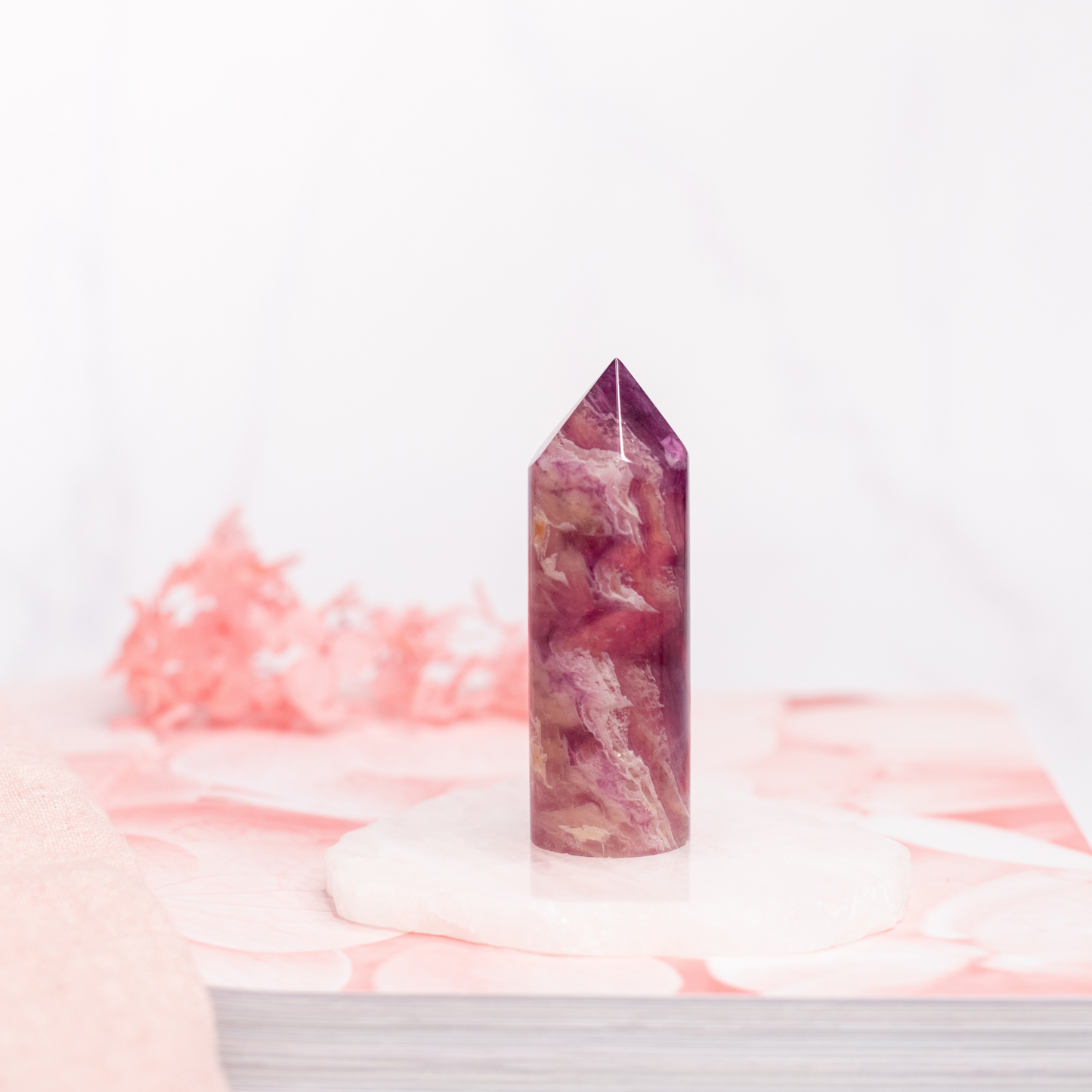 Peach Fluorite Point