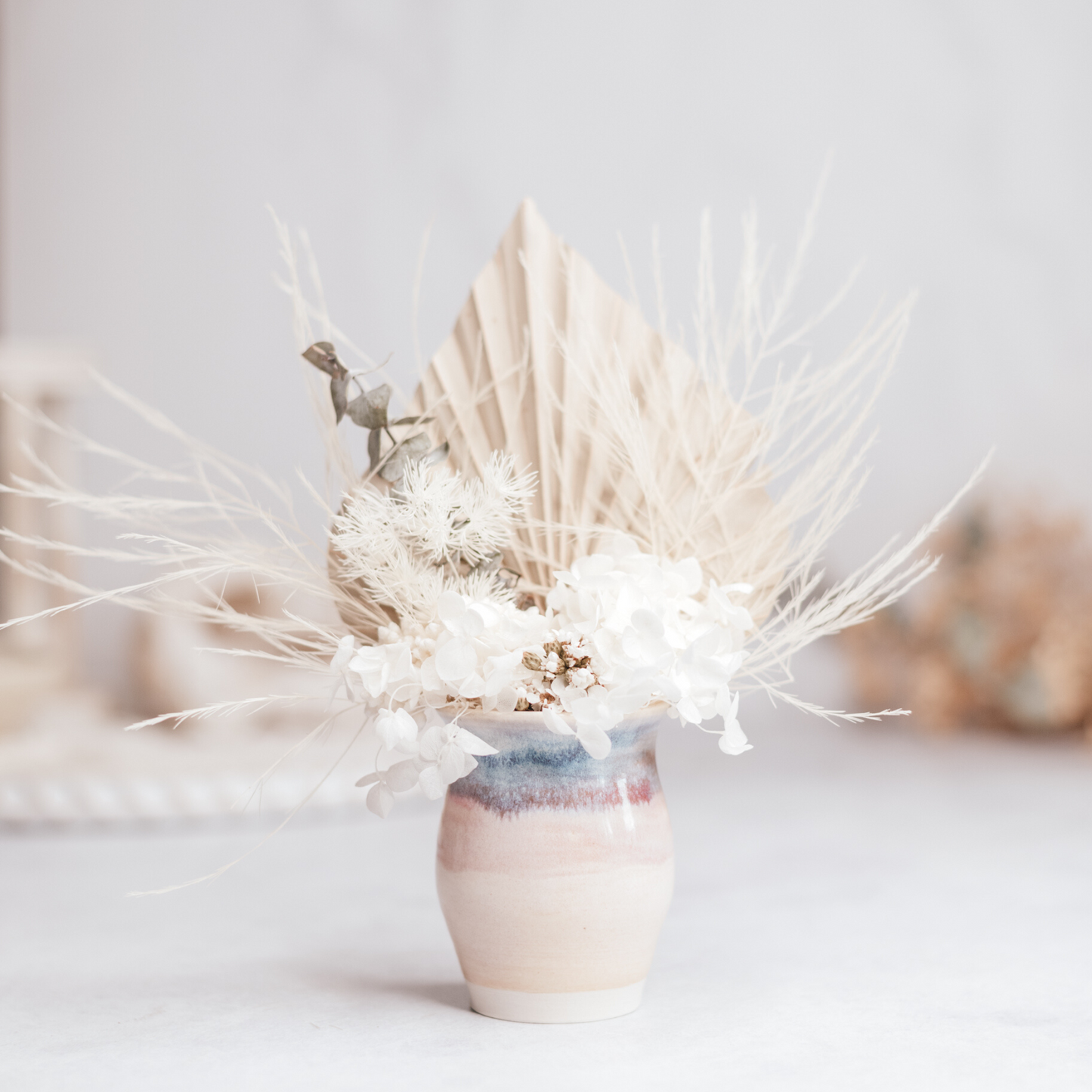 Handmade Ceramic Vase & Dried Floral Arrangement - 07