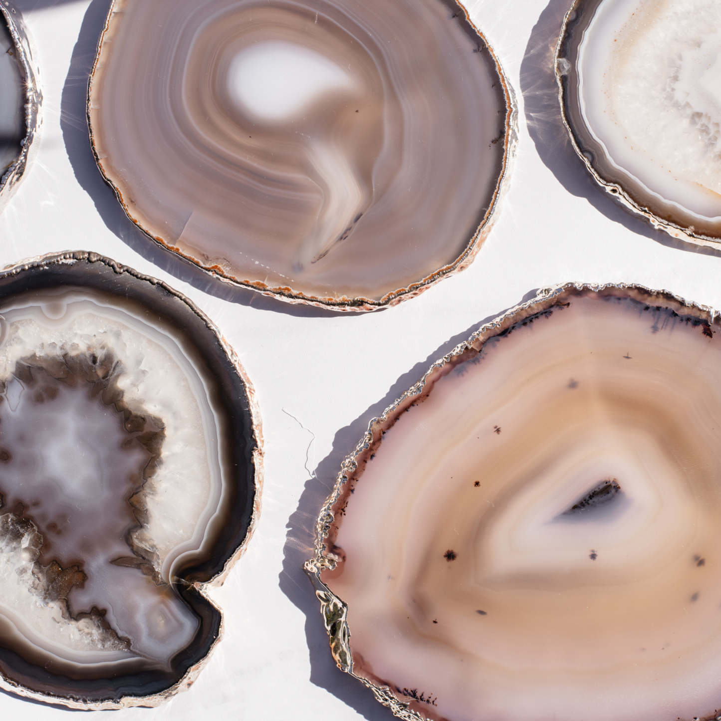 Silver Edge Agate Slices