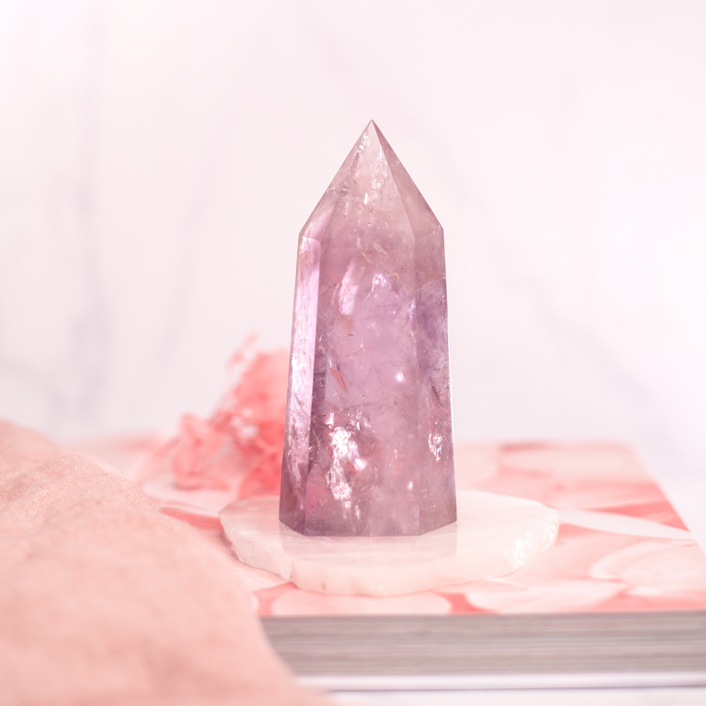 Lavender Rose Quartz Tower