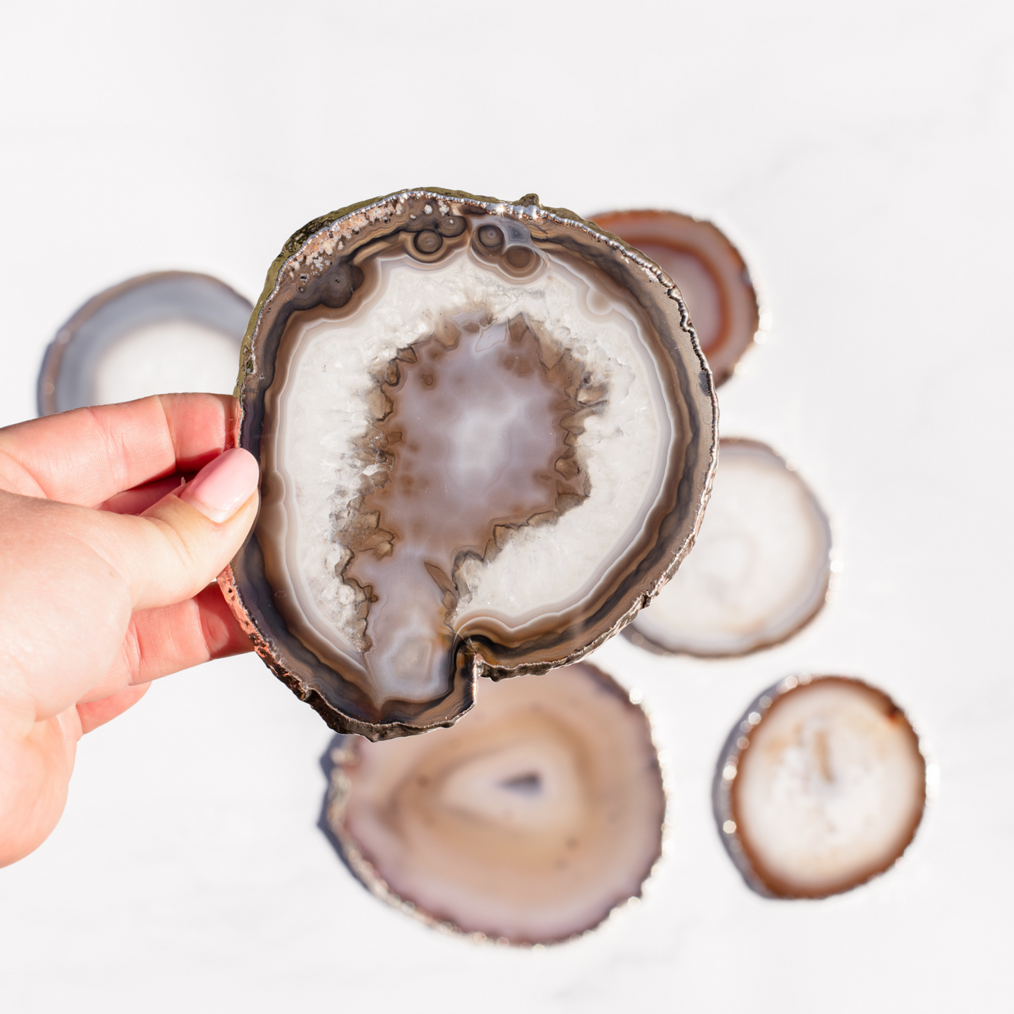 Silver Edge Agate Slices