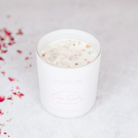 Clear Quartz Infused Soy Wax Candle