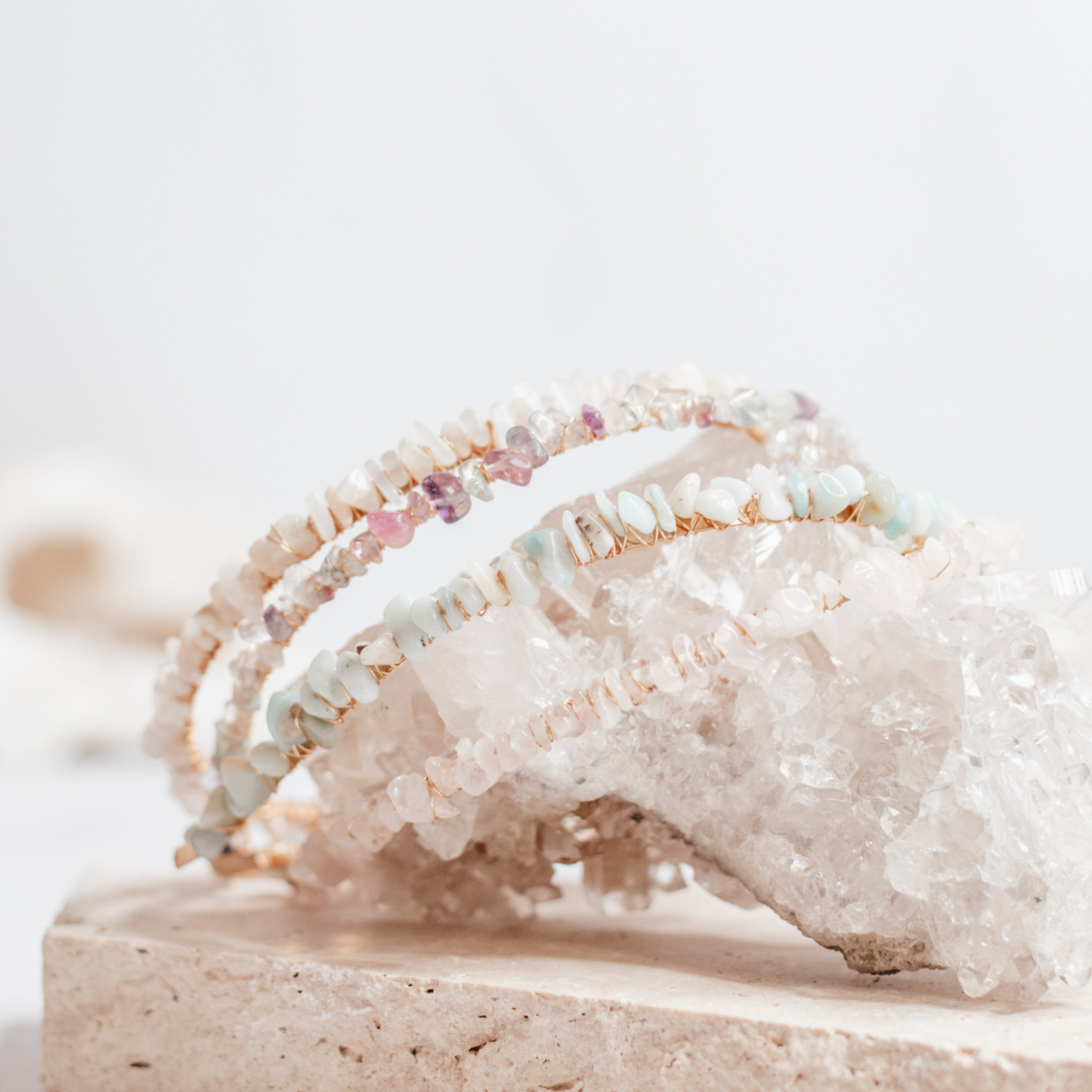 Rose Quartz Gemstone Headband