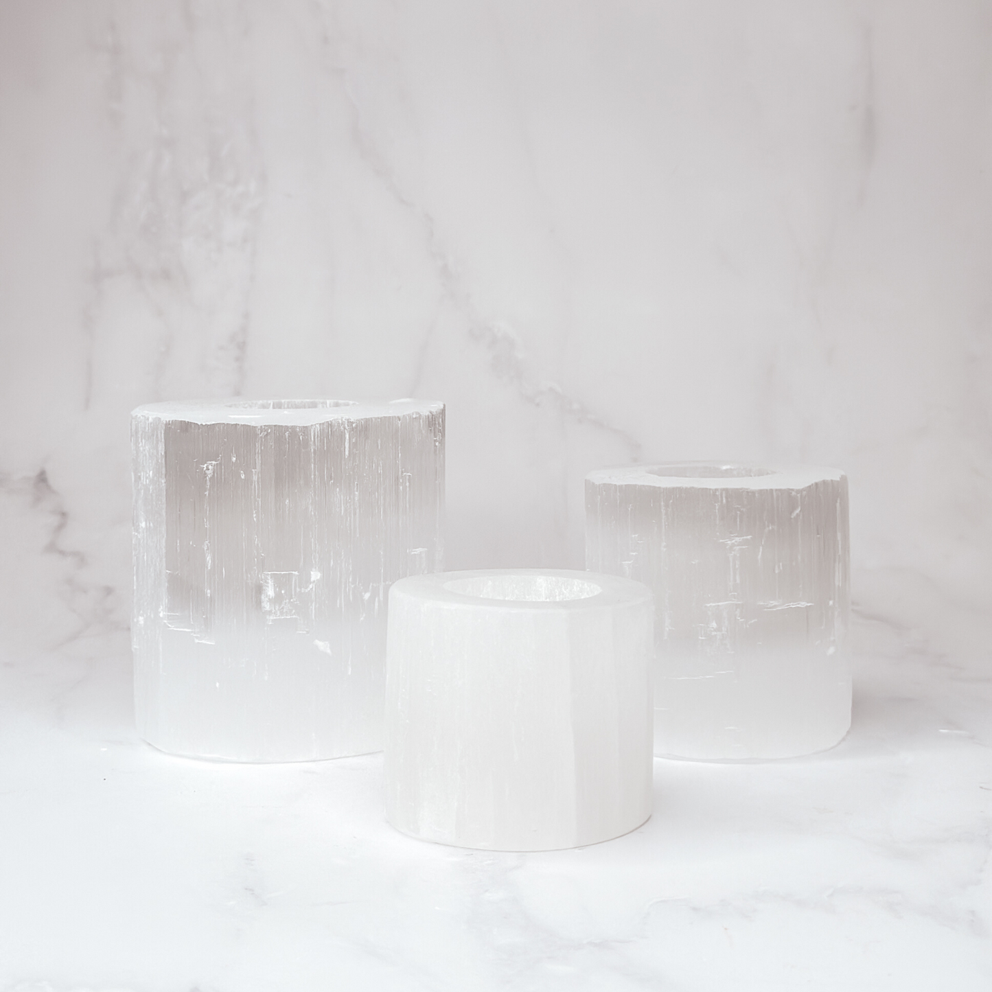 Round Selenite Candle Holder - S,M,L