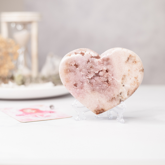 Pink Amethyst Druzy Heart