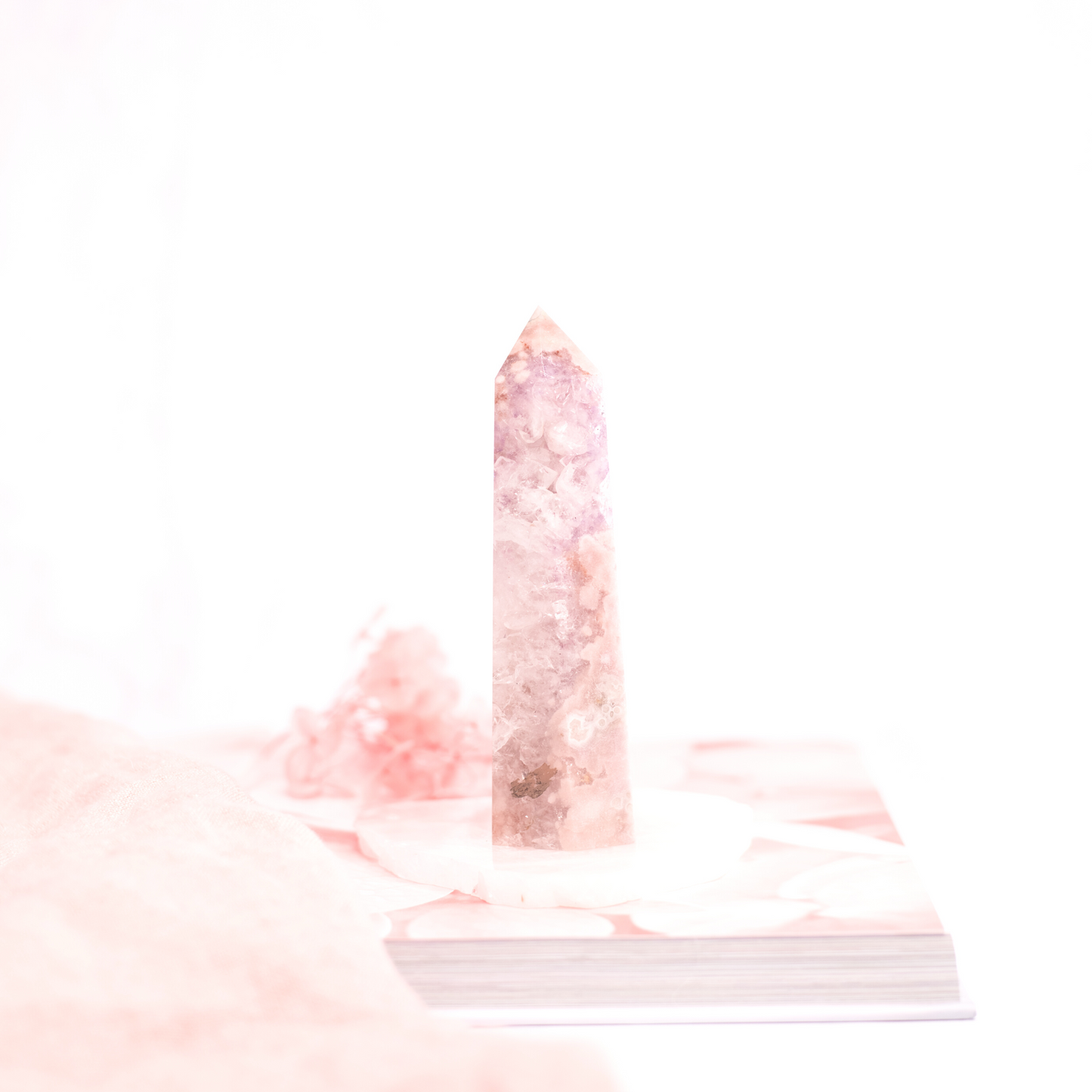 Pink Amethyst Flower Agate Tower